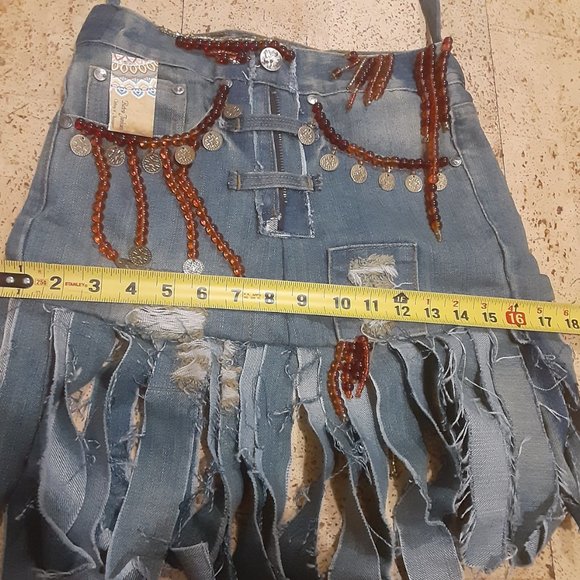 NWT- Boho/ Hippie/Gypsy Jean Crossbody Bag/Purse- Fringe- Upcycled- Women's. - Picture 7 of 9